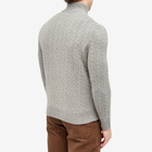 Polo Ralph Lauren Men's Half Zip Cable Knit Jumper in Fawn Grey Heather