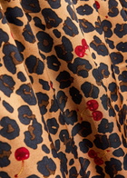 Never Fully Dressed Mimi Cherry and Leopard-print Satin Midi Dress