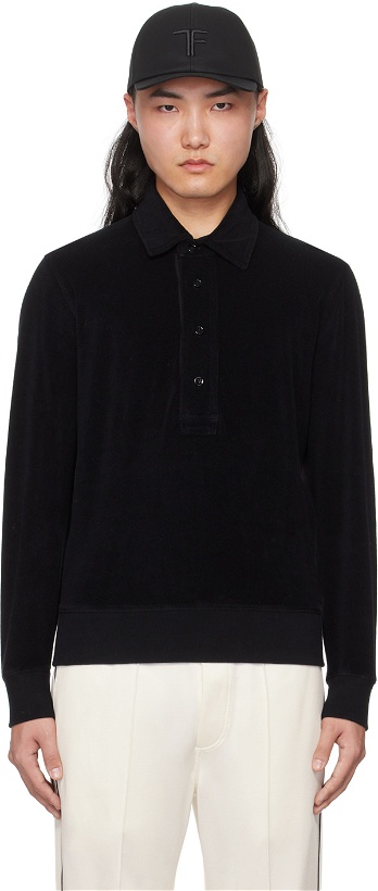 Photo: TOM FORD Black Towelling Polo