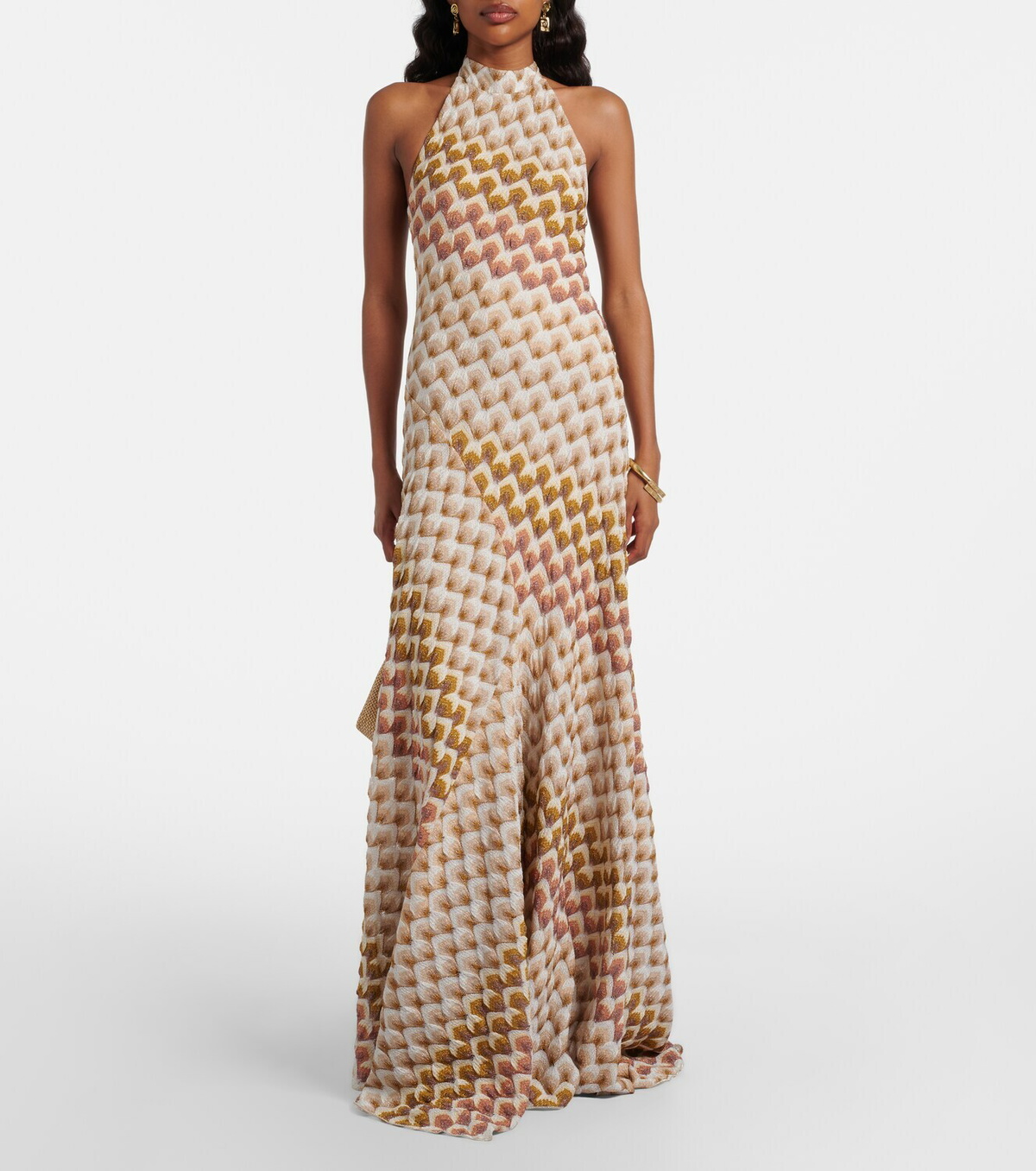 Missoni Halterneck lamé gown