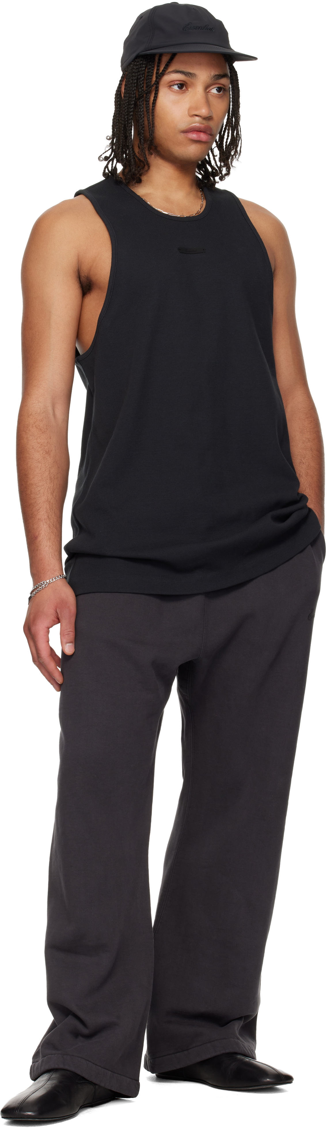 Fear of God ESSENTIALS Black Rib Tank Top