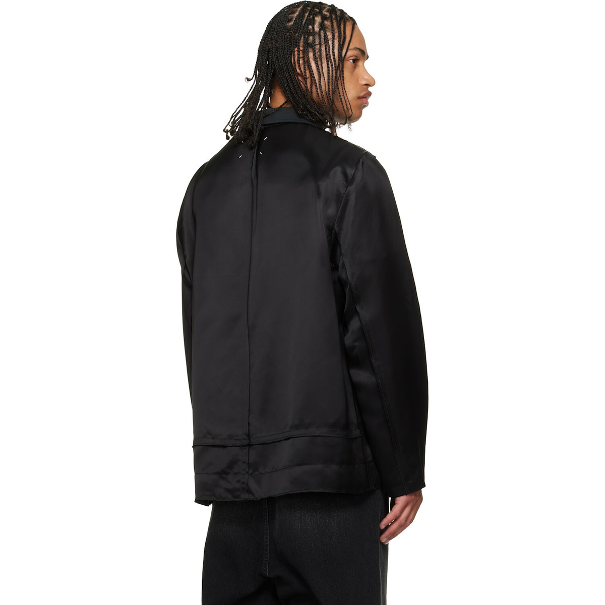 Maison Margiela Black Patchwork Satin Jacket
