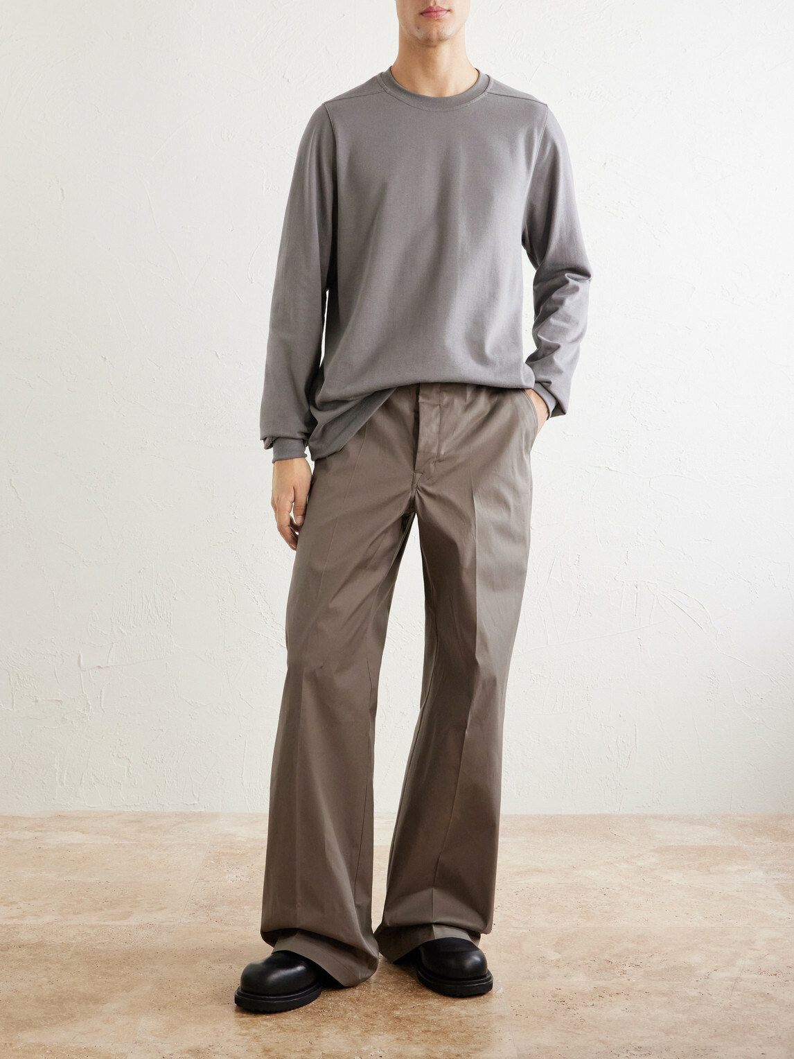 Rick Owens - Crewneck Cotton-Jersey Shirt - Gray