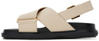 Marni Off-White Leather Fussbett Sandals