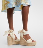 Versace 120 leather platform espadrille wedges