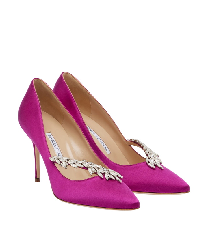 Photo: Manolo Blahnik Nadira embellished satin pumps