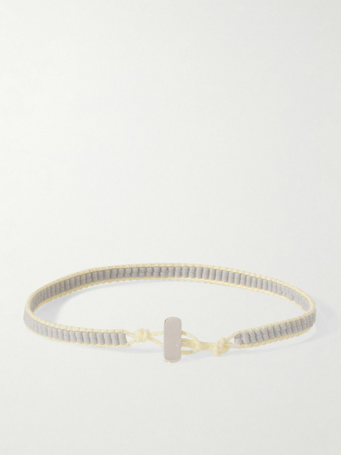 Miansai - Lowe Rhodium-Plated, Rope and Miyuki Beads Bracelet - Gray