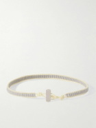 Miansai - Lowe Rhodium-Plated, Rope and Miyuki Beads Bracelet - Gray