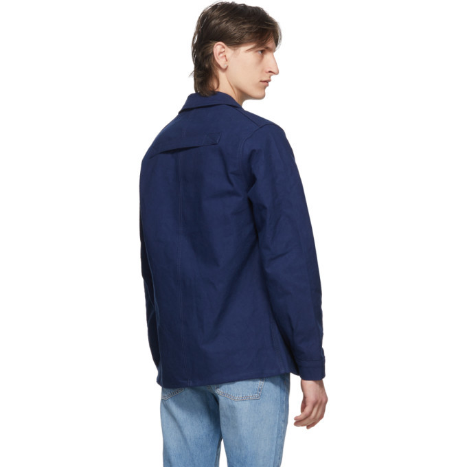 Junya Watanabe Navy Le Laboureur Edition Tulip Patch Work Jacket