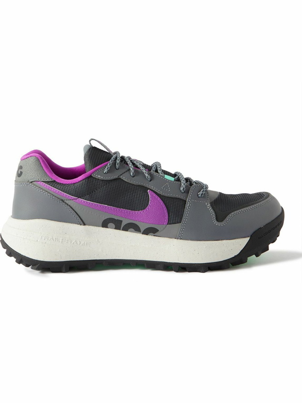 Photo: Nike - ACG Lowcate Suede- and Rubber-Trimmed Mesh Sneakers - Gray
