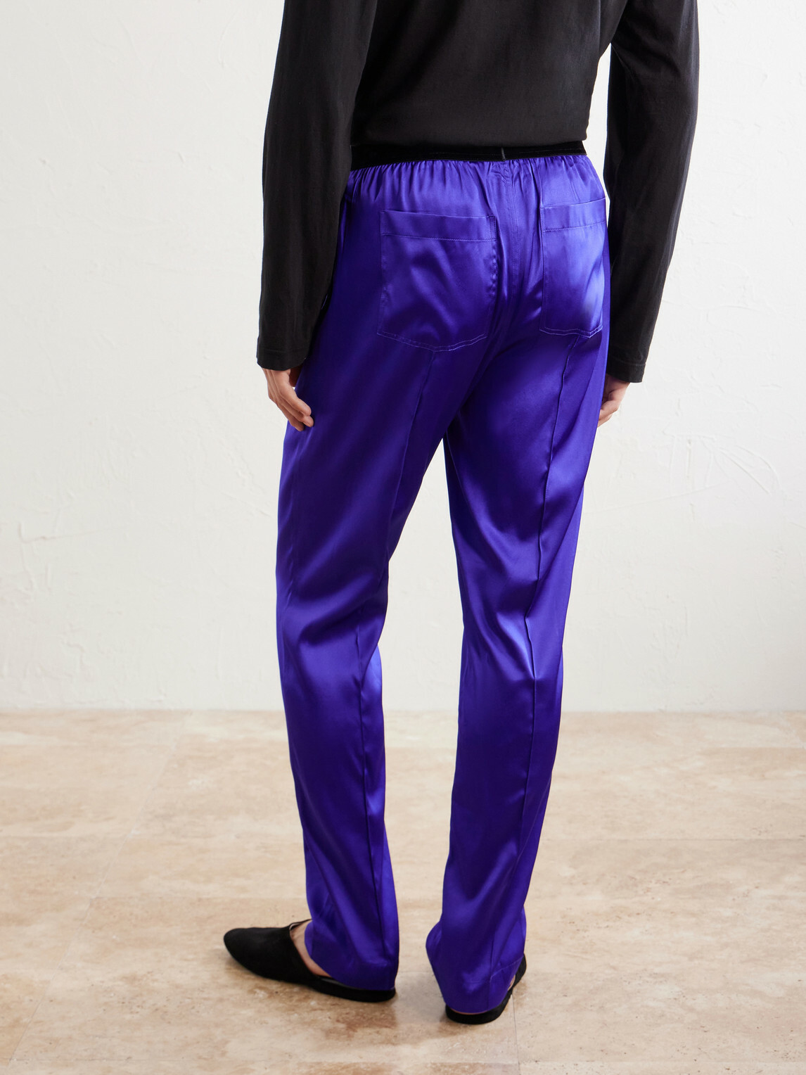 TOM FORD - Silk-Blend Satin Pyjama Trousers - Purple