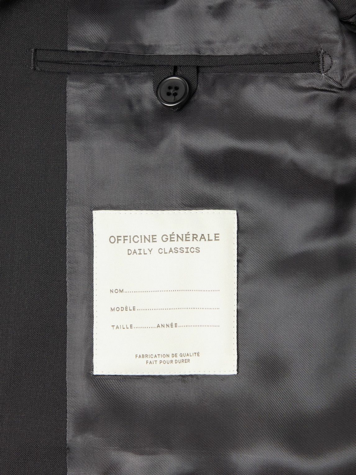 Officine Générale - Arthus Wool Suit Jacket - Black