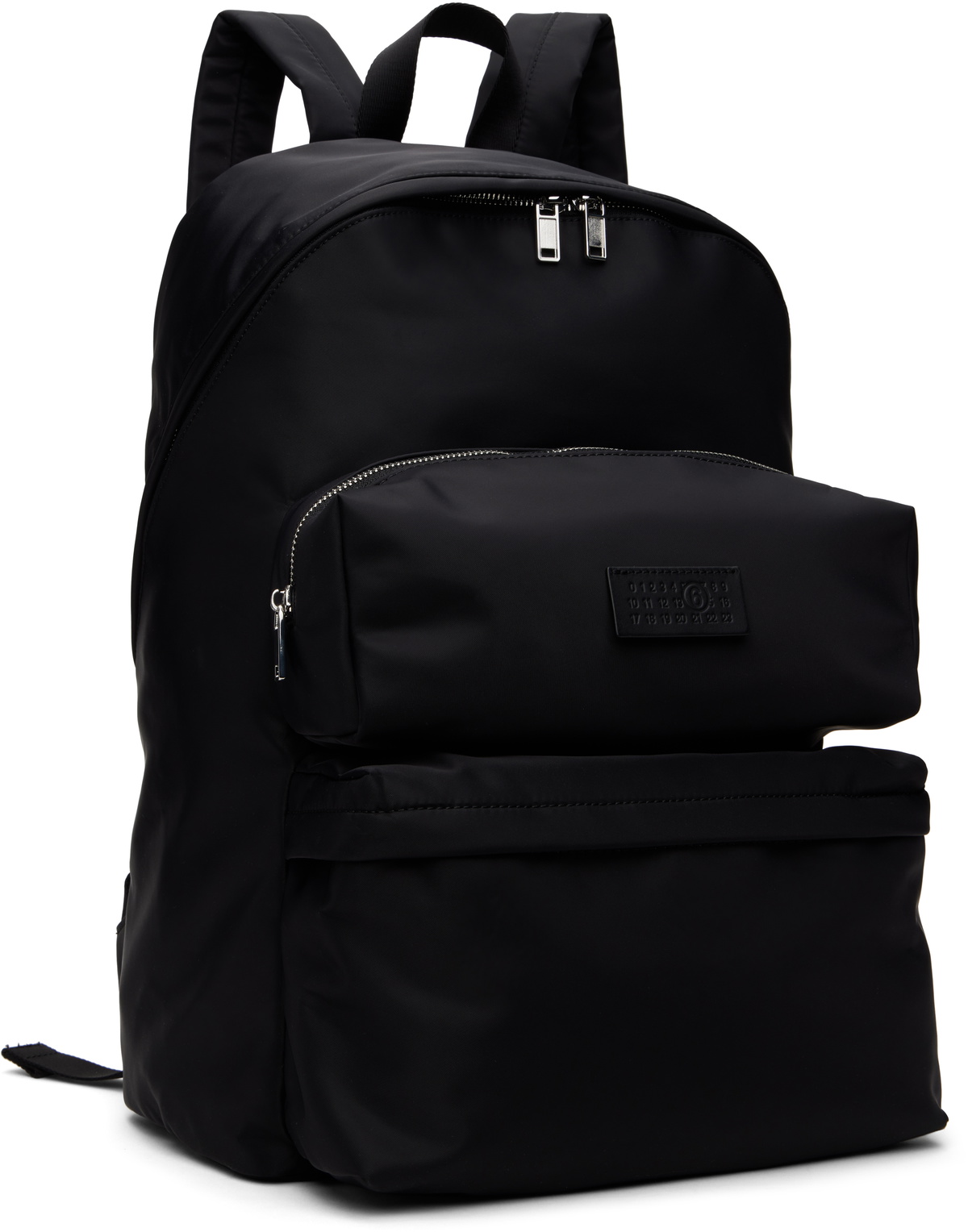 MM6 Maison Margiela Black Nylon Three Pockets Backpack MM6
