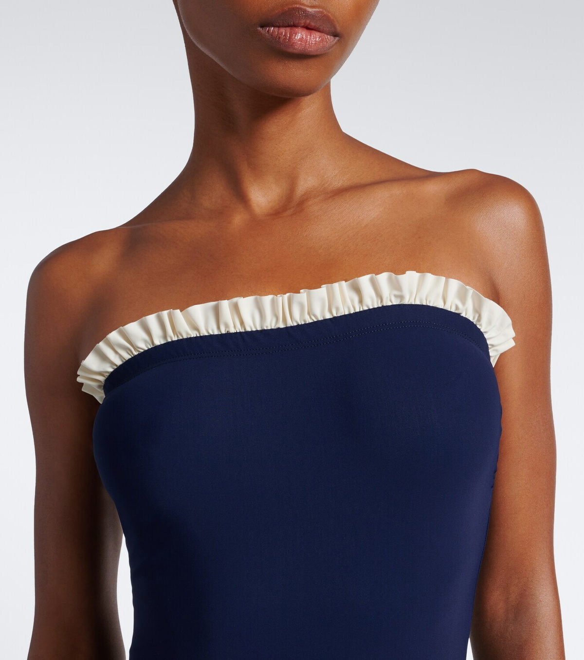 Karla Colletto Basics ruffled strapless swimsuit