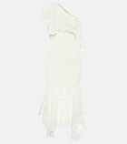 Alexander McQueen One-shoulder lace midi dress