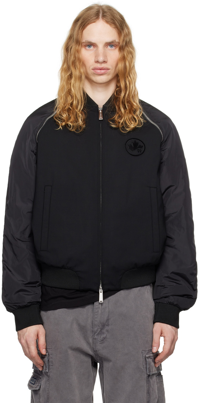 Dsquared2 Black Classic Bomber Jacket Dsquared2