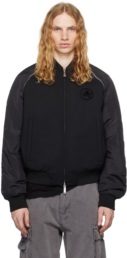 Photo: Dsquared2 Black Classic Zipped Bomber Jacket