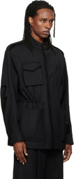 NULLUS Black Deconstructed Parka Jacket