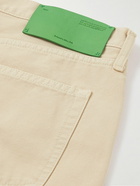 Off-White - Wave Off Straight-Leg Cotton-Canvas Shorts - Neutrals