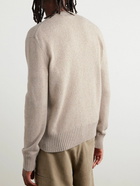 AMI PARIS - ADC Logo-Embroidered Cashmere and Wool-Blend Cardigan - Neutrals