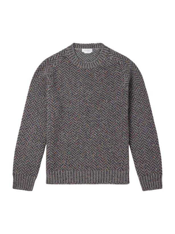Photo: Gabriela Hearst - Sermo Herringbone Cashmere Sweater - Gray