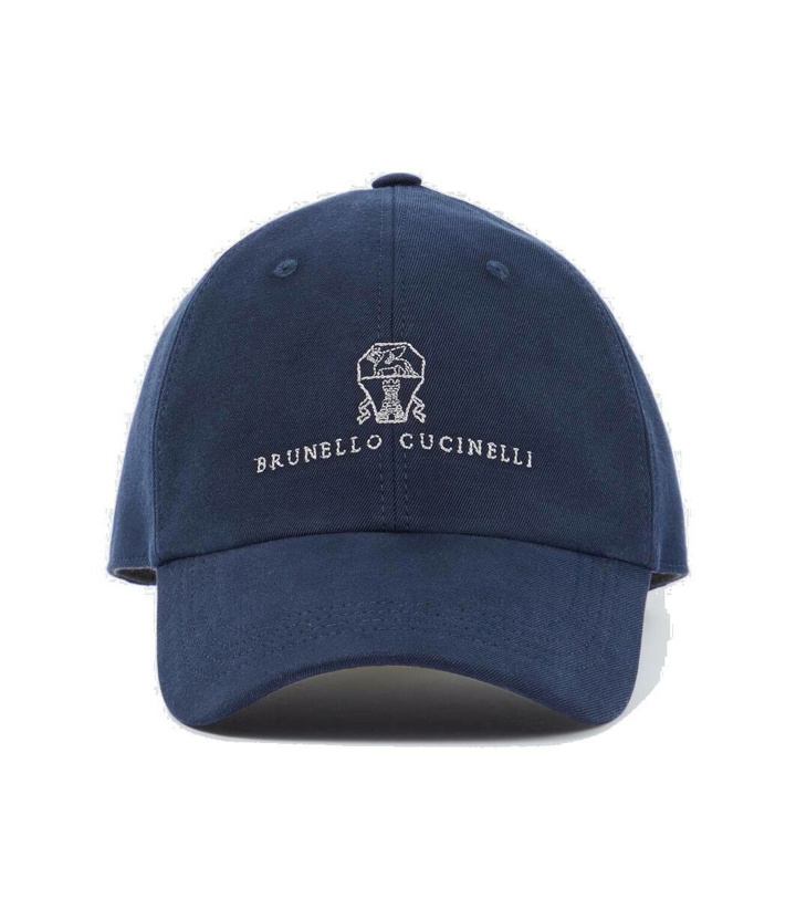 Photo: Brunello Cucinelli Logo cotton baseball cap