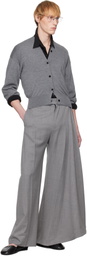 ALAINPAUL Gray Knit Basculé Cardigan