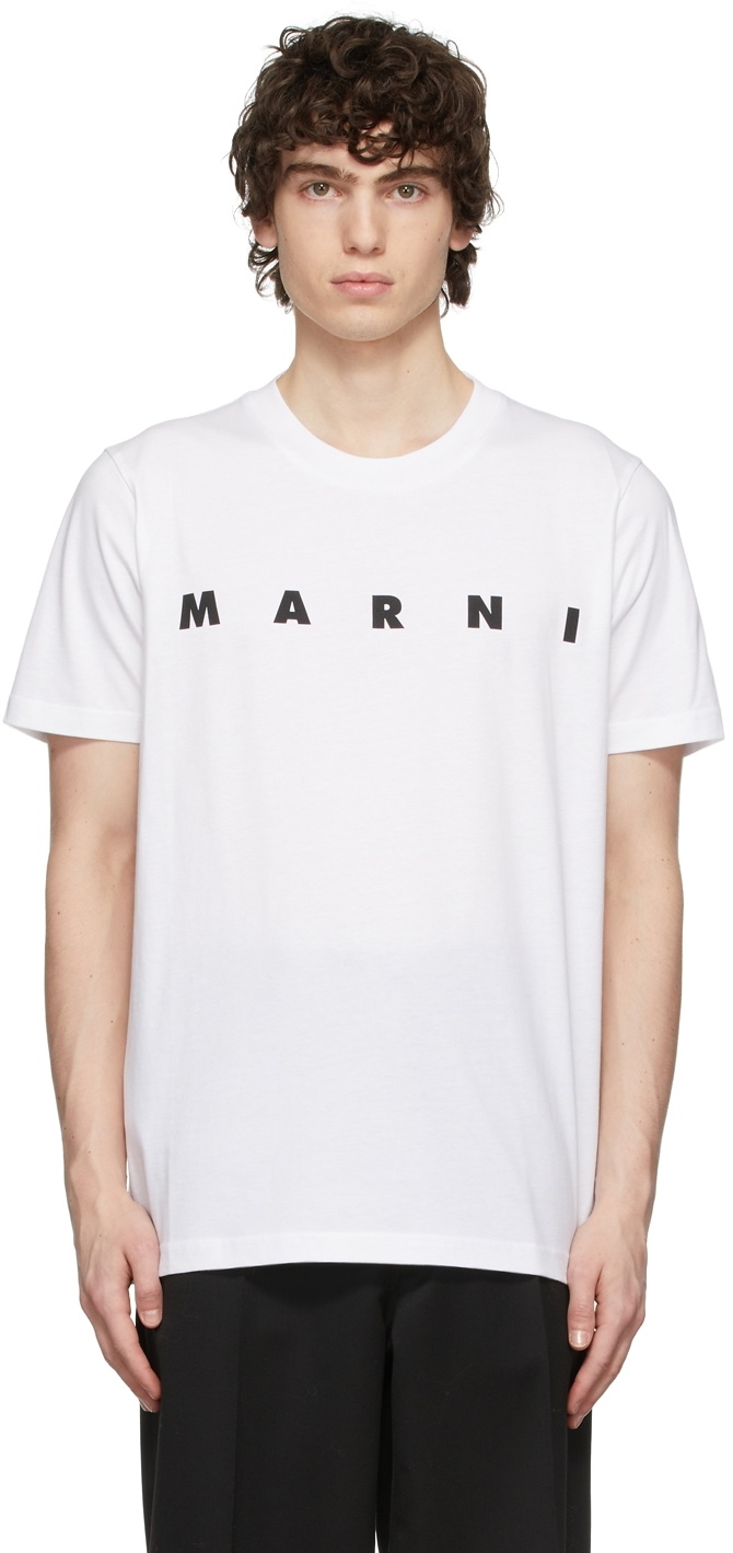 Marni White Logo Print T-Shirt Marni