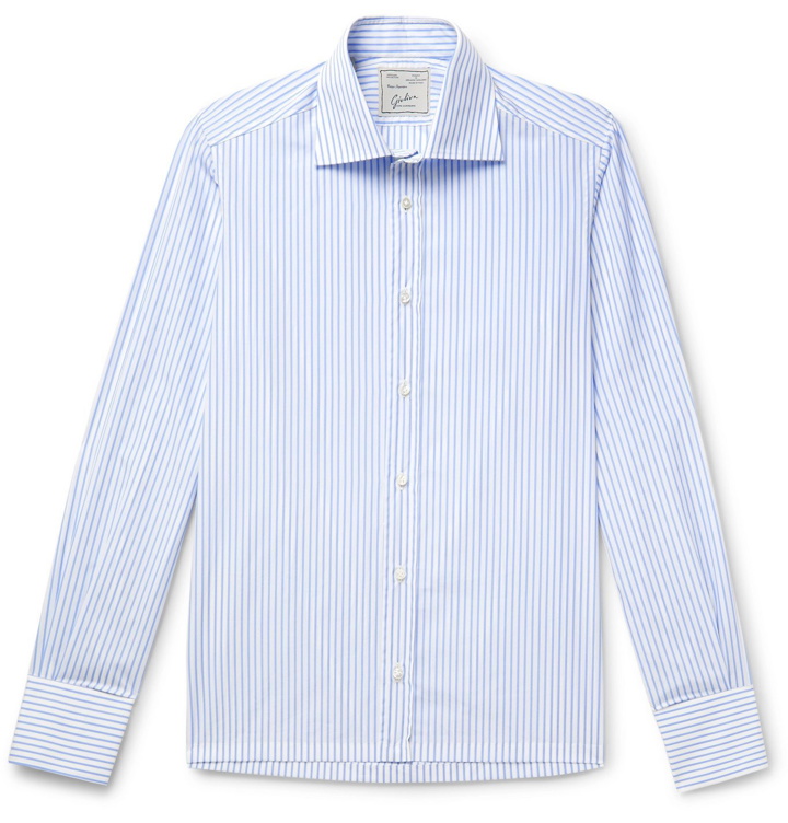 Photo: Giuliva Heritage - Luigi Striped Cotton-Poplin Shirt - Blue
