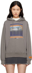 Heron Preston Gray Printed Hoodie