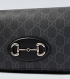Gucci GG Supreme leather-trimmed canvas crossbody bag