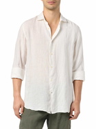 MC2 Saint Barth Man White Linen Shirt Pamplona