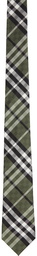 Burberry Green Silk Check Jacquard Modern Cut Tie