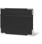 William & Son - Silver Tone-Trimmed Leather Cardholder - Black