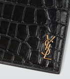 Saint Laurent - East/West croc-effect bifold wallet