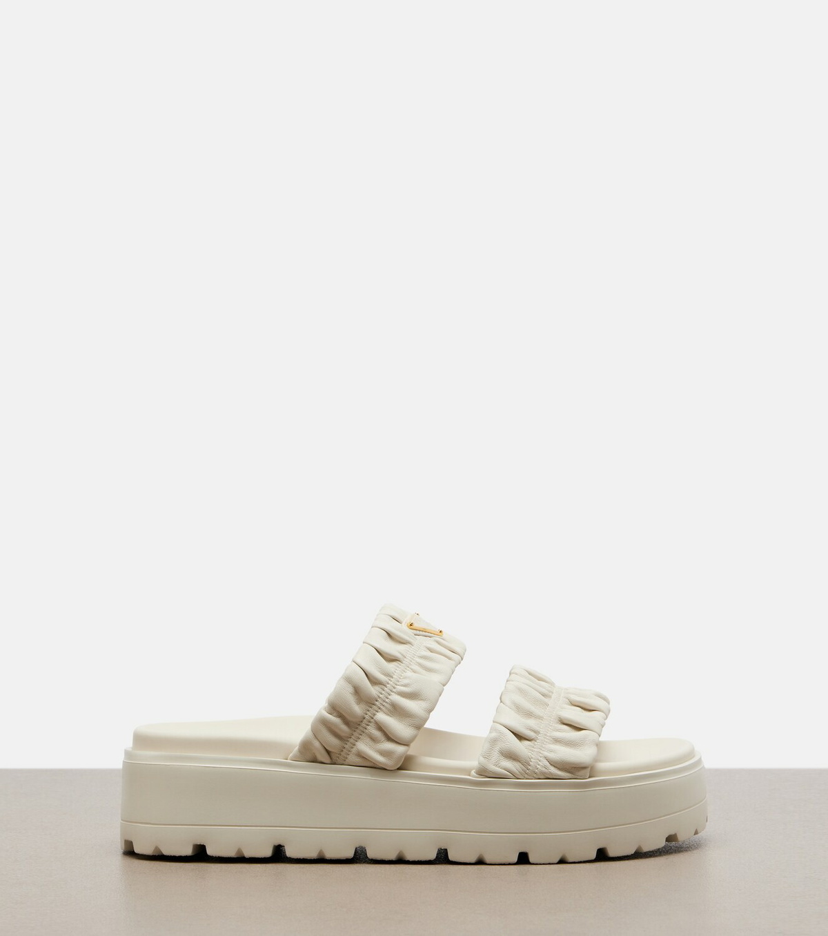 Prada Matelassé leather platform sandals