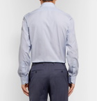 Turnbull & Asser - Blue Slim-Fit Cutaway-Collar Micro-Checked Cotton-Poplin Shirt - Blue