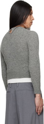 Jil Sander Gray Knit Wool-Blend Sweater