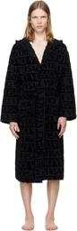 Versace Black 'Versace Allover' Bathrobe