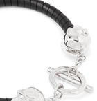 Alexander McQueen - Silver-Tone and Leather Bracelet - Black