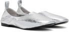 SIMONMILLER Silver Crinkle Metallic Riad Ballerina Flats