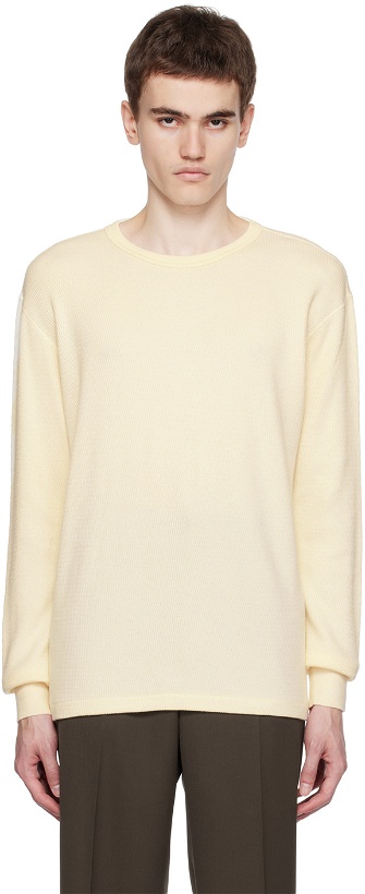 Photo: AURALEE Off-White Thermal Long Sleeve T-Shirt