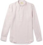 De Bonne Facture - Grandad-Collar Linen Half-Placket Shirt - Gray