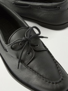 John Lobb - Foil Full-Grain Leather Boat Shoes - Black