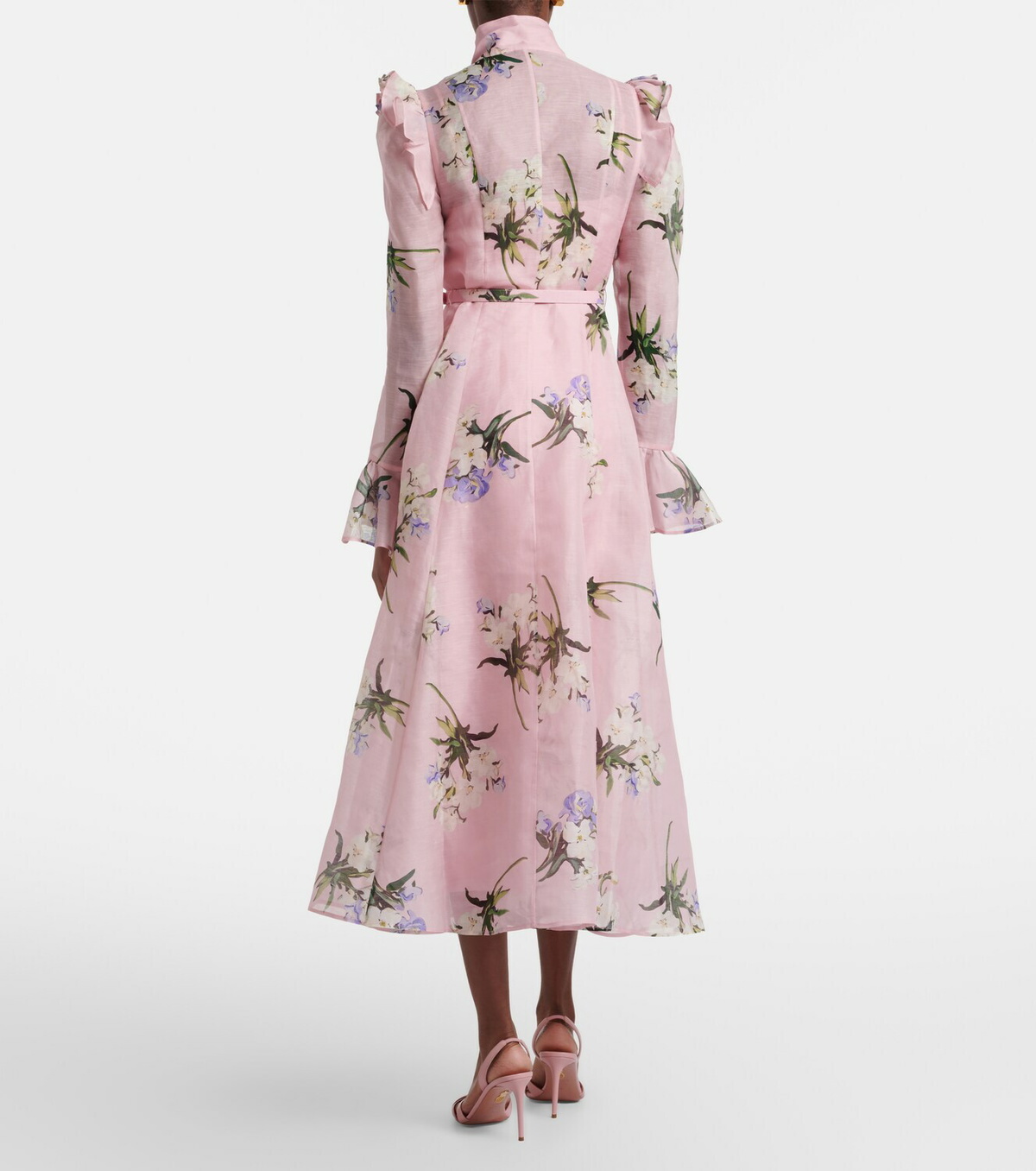 Leo Lin Katrina floral linen and silk midi dress