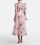 Leo Lin Katrina floral linen and silk midi dress