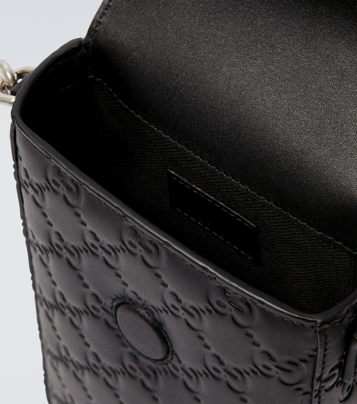 Gucci GG Emblem debossed leather phone pouch