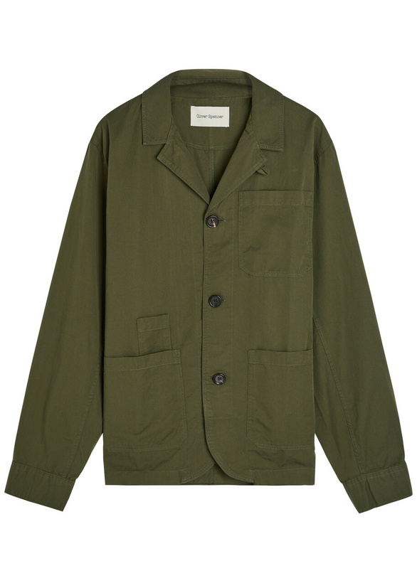 Photo: Oliver Spencer Worker Patch Pocket Cotton Shirt Green