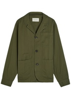 Oliver Spencer Worker Patch Pocket Cotton Shirt Green