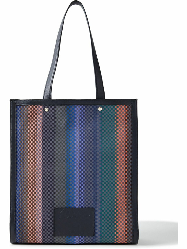 Photo: Paul Smith - Leather-Trimmed Checked Recycled Canvas Tote Bag